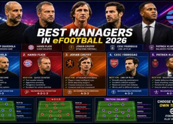 The best managers in eFootball ranked by playstyle, strengths and tactical approach