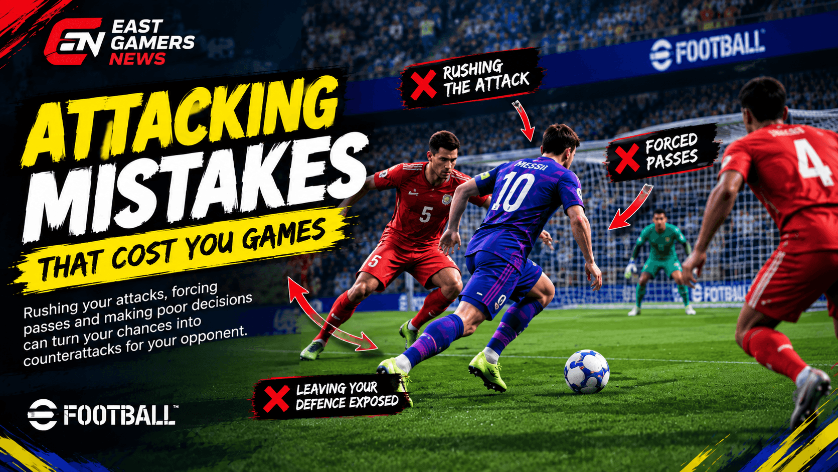 eFootball attacking mistakes that cause losses